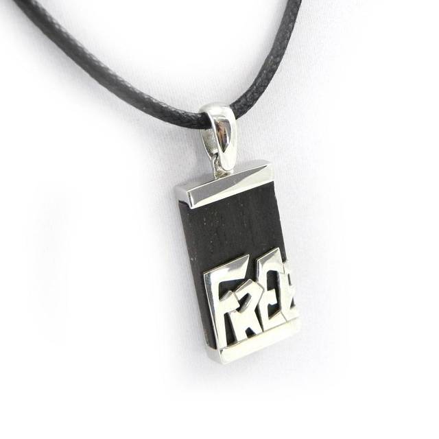 Altesse [G6892] - Silver necklace 'Free' onyx black