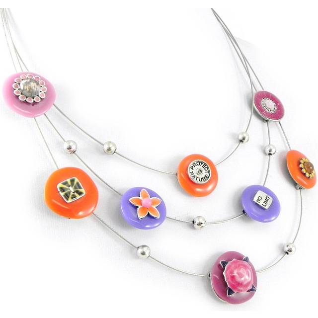 Les Trésors De Lily [H3506] - Purple Orange 'Liberty' Designer Necklace