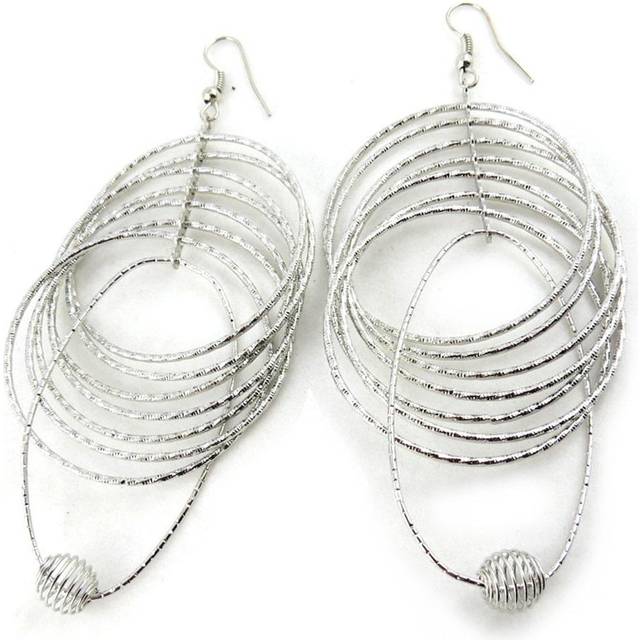 Les Trésors De Lily [N1610] - Designer 'Choreography' silver earrings (geometric) silver