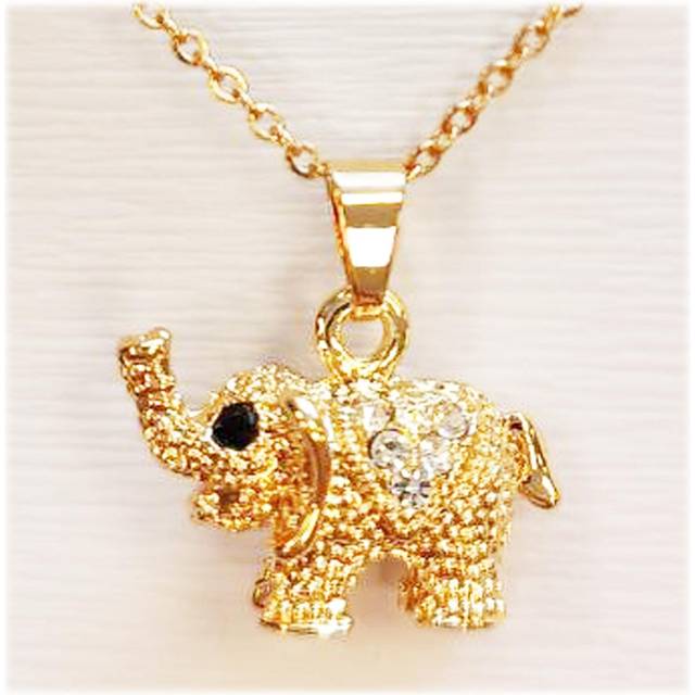Les Trésors De Lily [R8121] - Designer necklace 'Elephant' white gold - 18x10 mm white