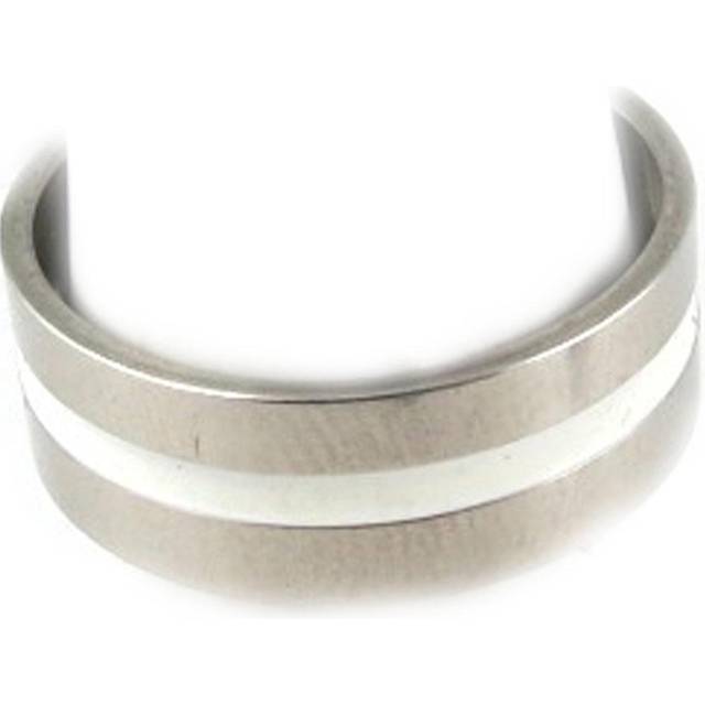 Silvervit 'Peaceful' stålring - 7 mm 56 vit