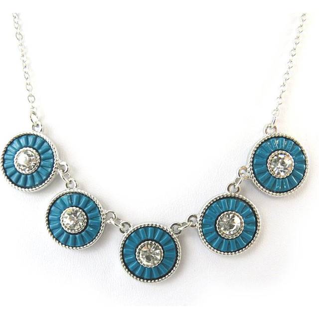 Les Trésors De Lily [N4075] - Silver turquoise 'Navajos' designer necklace silver