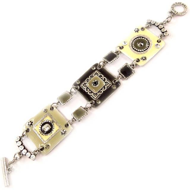 Les Trésors De Lily [C5454] - Ivory Gray 'Esmeralda' Designer Bracelet grey