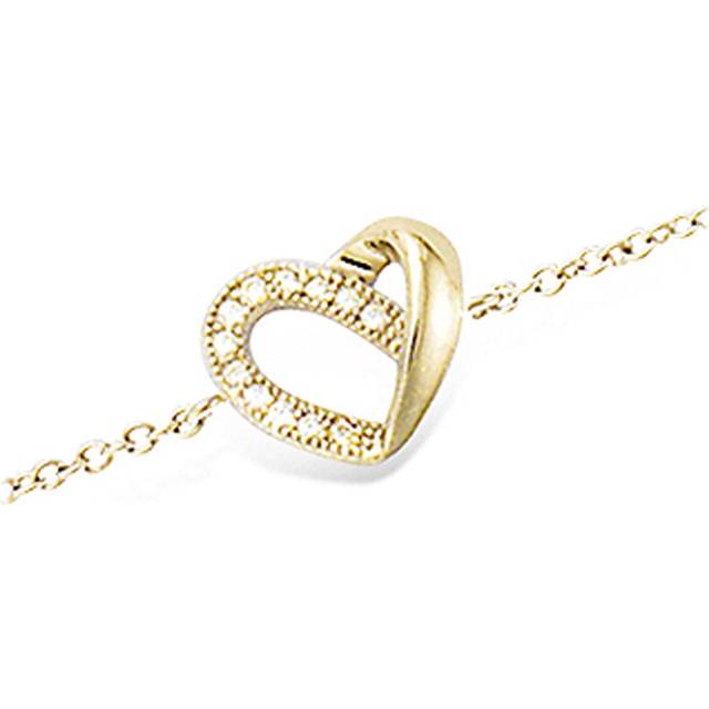 Les Trésors De Lily [M6235] - Guldpläterat armband 'Love' vitguld - 10x10 mm gyllene