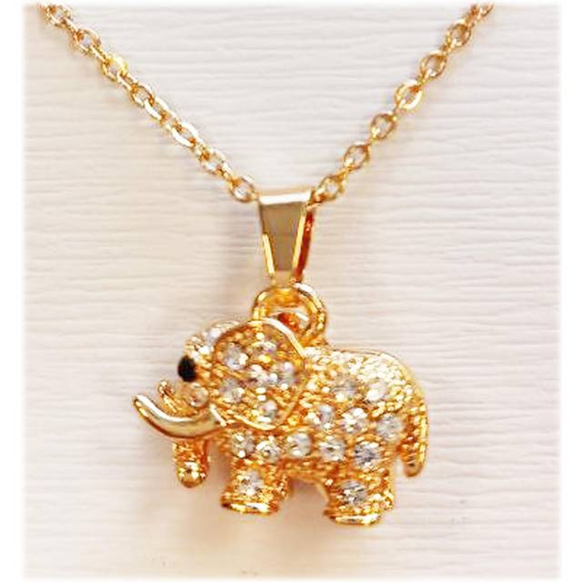 Les Trésors De Lily [R8120] - Designer necklace 'Elephant' white gold - 15x10 mm white
