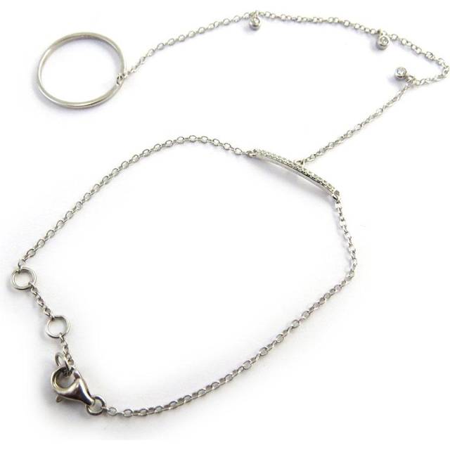 Les Trésors De Lily [M9581] - White 'Goddess' silver ring bracelet silver