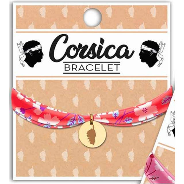 Les Trésors De Lily [R2312] - Liberty orange gold 'Corsica' bracelet (Corsica map) - 16 mm red