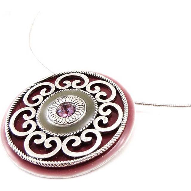 Les Trésors De Lily [C5475] - Old Pink Gray 'Babouchka' Designer Necklace Rose