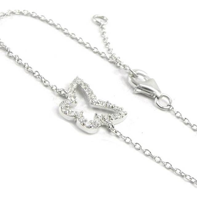 Les Trésors De Lily [I3936] - Silver bracelet 'Butterfly' white silver (rhodium) - 13x11 mm