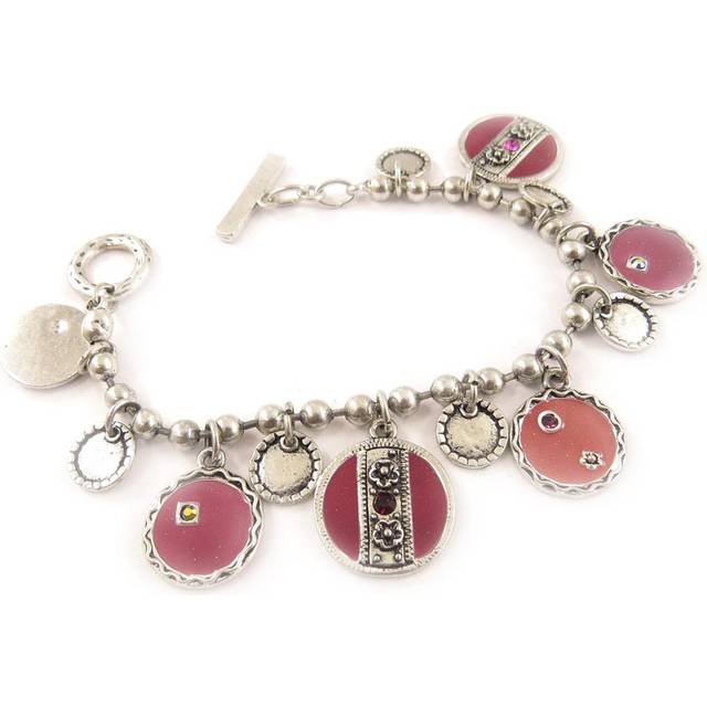 Les Trésors De Lily [C5300] - Rose Red 'Esmeralda' Designer Bracelet red