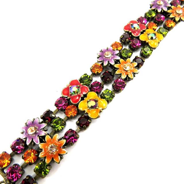 Les Trésors De Lily [B1740] - Designer Bracelet 'Kitch Plaisir' Green / orange green
