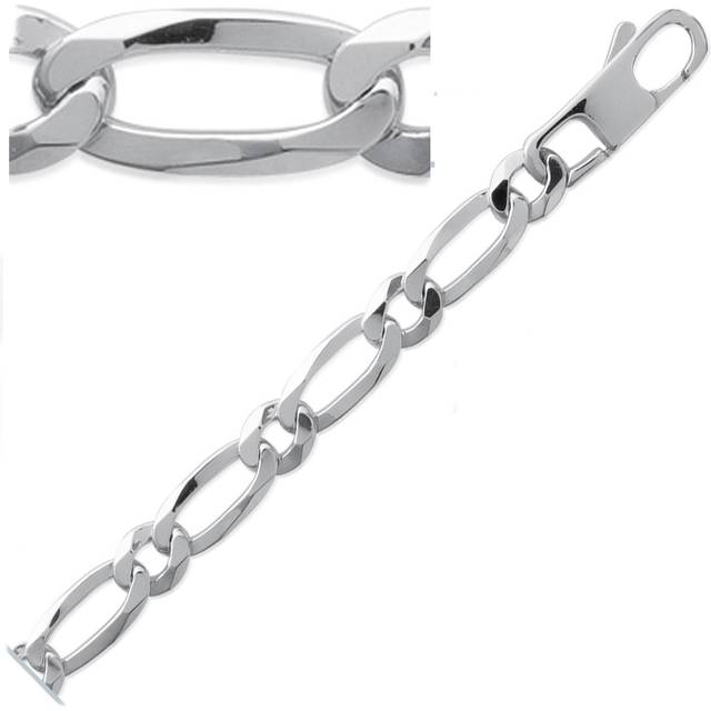 Les Trésors De Lily [L5663] - Silver 'Figaro' silver bracelet - 21 cm 7 mm silver