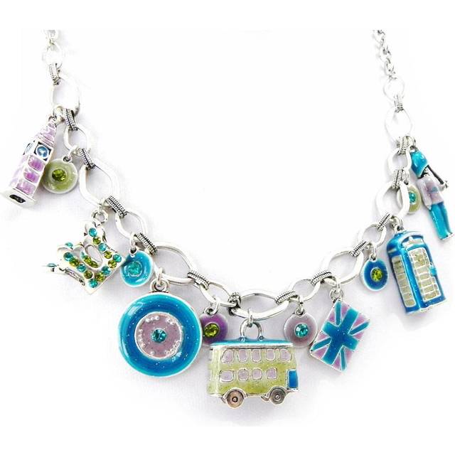 NOA [H8988] - Turquoise Green 'So British' Designer Necklace green