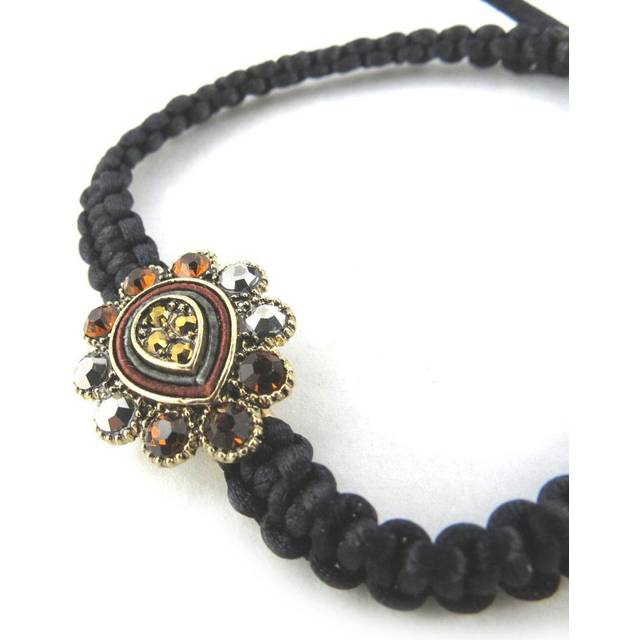 Les Trésors De Lily [N0737] - Amber 'Sissi' shamballa bracelet brown