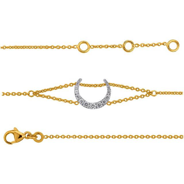 Altesse [P0560] - Guldpläterat armband 'Lune Mystérieuse' vitguld gyllene