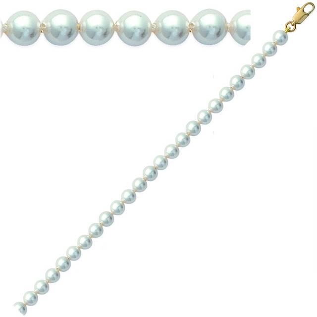 Les Trésors De Lily [C5726] - White 'Mallorca' Gold Plated Bracelet - 18 cm 6 mm white