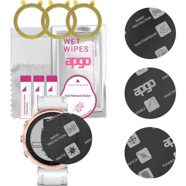 3x apgo MATTE Hybrid Glass Screen Protector for Garmin Fenix 6S Pro, tempered glass substitute, non-cracking