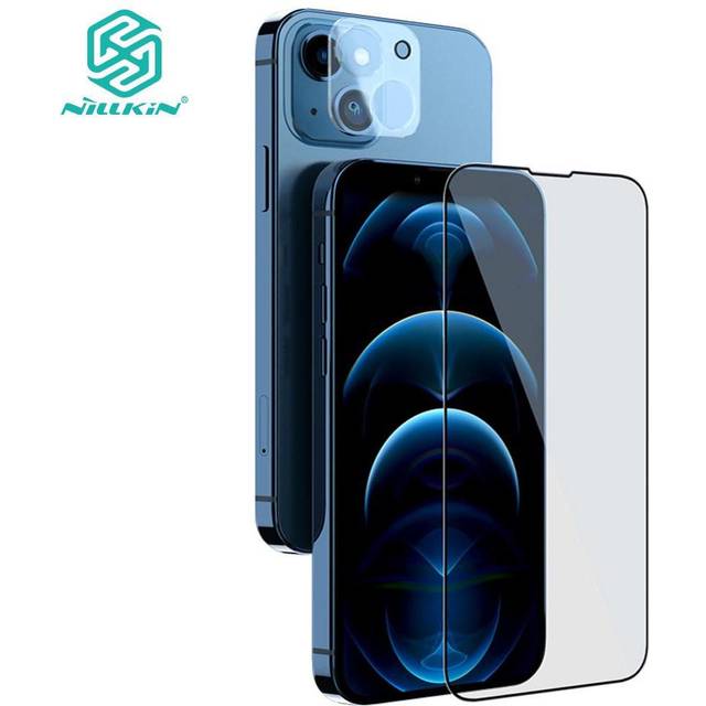 Nillkin 2 in 1 Suit Tempered Glass Screen Protector For iPhone 14 Plus Camera Protection Glass Screen Film iPhone 14 Plus black