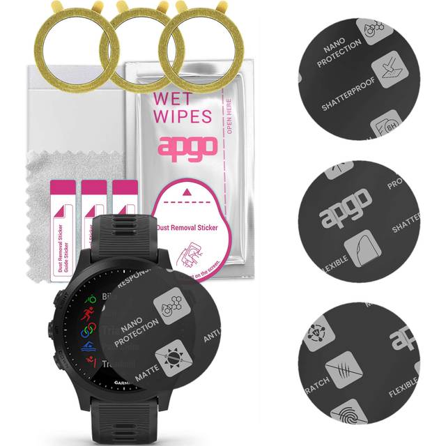 3x apgo MATTE Hybrid Glass Screen Protector for Garmin Forerunner 945, tempered glass substitute, non-cracking