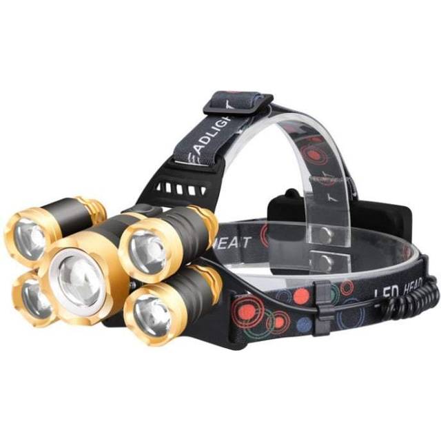 Outdoor Lighting Fishing Lamp 12000 Lumen Ultra Bright 5 T6 Led Headlight Usb Rechargeable Flashlight 4 Modes Waterproof Zoomable Work For Outdoors Ho