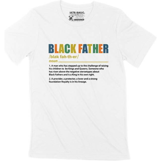 ULTRABASIC T-shirt herr Svart far Definition Fars dag presenter Grafisk t-shirt XS vit