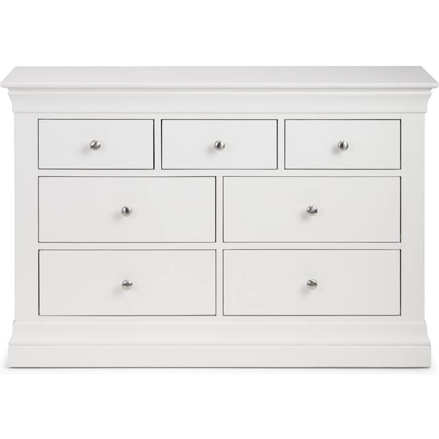 Julian Bowen Clermont 7 Drawer Surf White Chest of Drawers - 3+4 Drawers