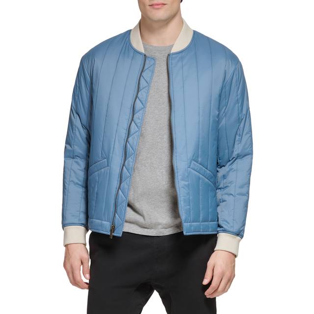 Dockers Men's Channel Quilted Open Bottom Bomber Jacket  Blue  3X-Large