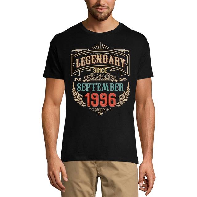 ULTRABASISK T-shirt för män, legendarisk sedan september 1996 25 - Present till 25-årsdag Tee Shirt XS svart