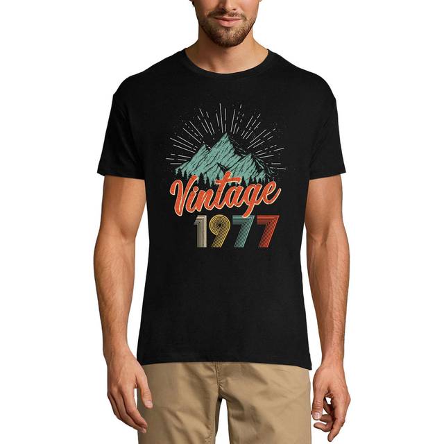 ULTRABASIC Men's T-Shirt Vintage 1977 - Retro 44th Birthday Gift Tee Shirt XS black