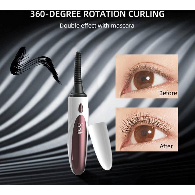 Electric Eyelash Curler Heated Eyelash Curler Smart Eye Lash Curling Tool with Screen 4 Temperature white
