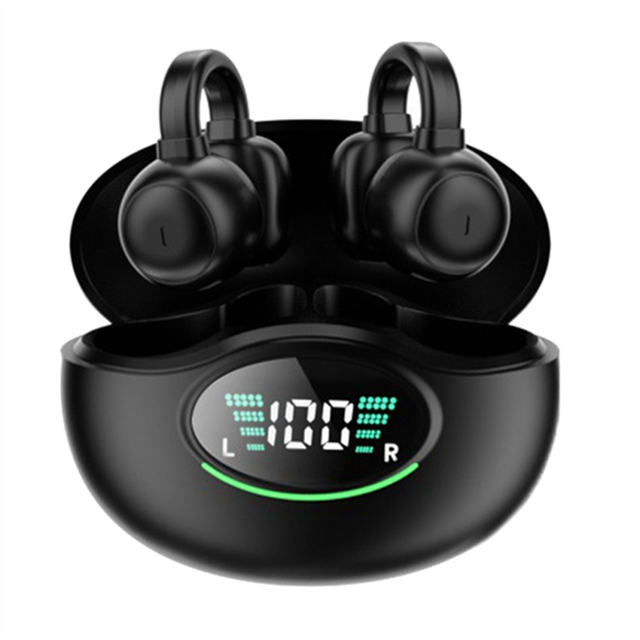 moresk-Sports Wireless Bluetooth Noise-Canceling Headphones, Non-In-Ear High-Quality Ear Clip-on Headphones Black