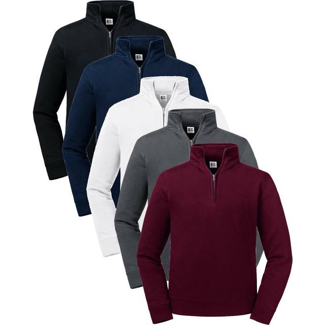 Russell authentic half quarter zip neck sweatshirt with upright colllar xs - 4xl
