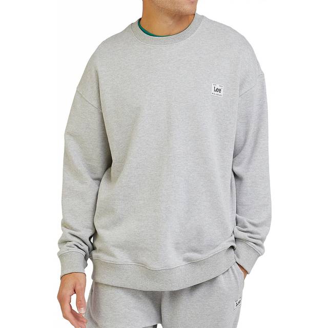 Lee - Mens Relaxed Loose Fit Sweater Pullover Sweatshirt Grey