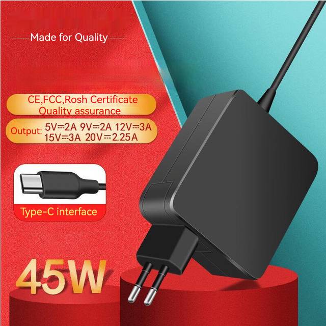 (a-US Plug) 20V 2.25A 45W Type-C Laptop AC Adapter Charger for HP EliteBook 745 G5,1040 G4,030 G3,850 G5,PC x2 210 G1,14A G5