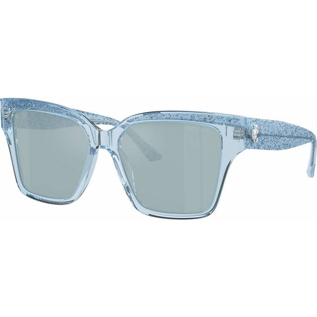 Jimmy Choo JC5003 Sunglasses 50387C Transparent Azure Glitter