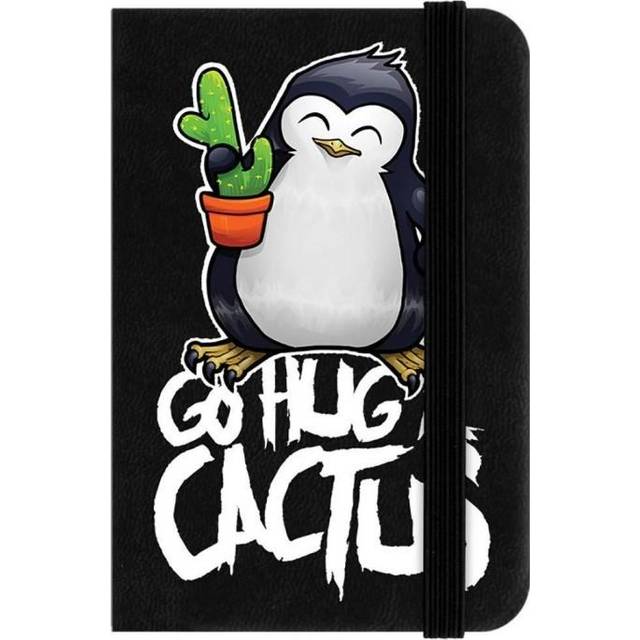 Psycho Penguin Go Hug A Cactus Mini Notebook