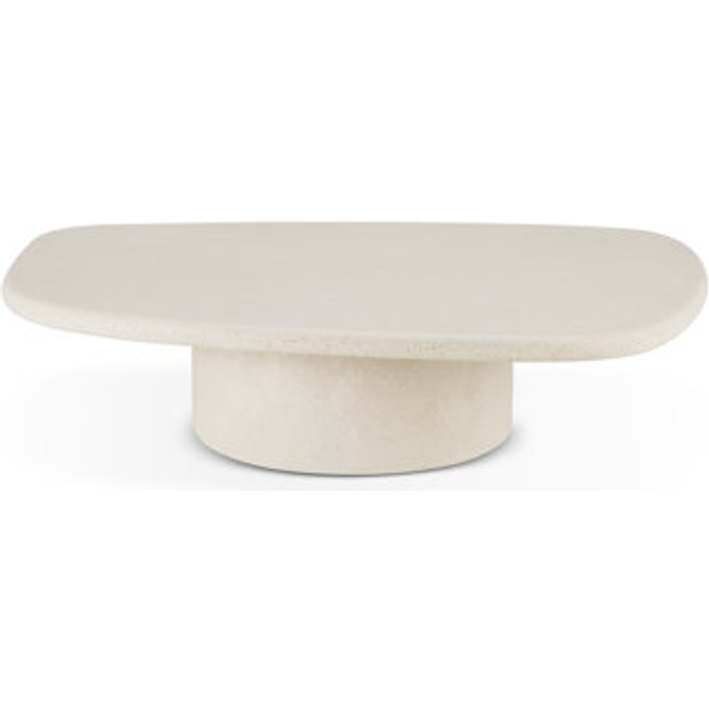 Ethnicraft - Elements Coffee Table - Microcement - Off White - Pebble Shape 134 x 96 x 30 - Soffbord - Träfärgad - Sten
