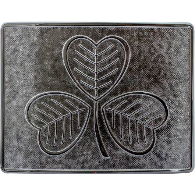 (Shamrock Polished) Kilt Belt Buckle Mens Irish Shamrock Design 4 Finishes Scottish Made