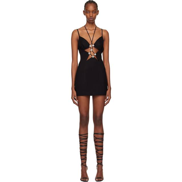 AREA Black Star Cutout Minidress - Black - US 4