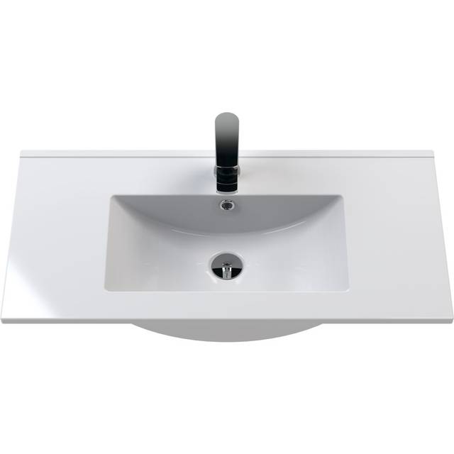 Arno Floor Standing 2-Door Vanity Unit with Basin-2 800mm Wide - Gloss White - Nuie
