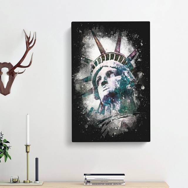 Statue of Liberty - Wrapped Canvas Painting Print (76cm H x 50cm W x 3cm D)