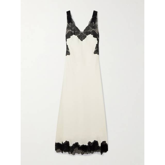 SIMKHAI - Gwynn Corded Lace-trimmed Satin Maxi Dress - Ivory - US 8