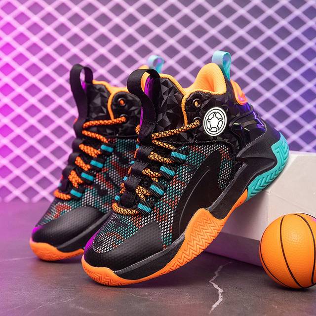 1 par basketskor för barn, utomhussportsneakers, halkskydd, slitstarka, moderiktiga, lämpliga för 8-14 år gamla pojkar och flickor, meshmaterial, anda - Multifärgad (EUR34,EUR35,EUR36,EUR37,EUR38,EUR39,EUR40,EUR41,EUR31,EUR32,EUR33)