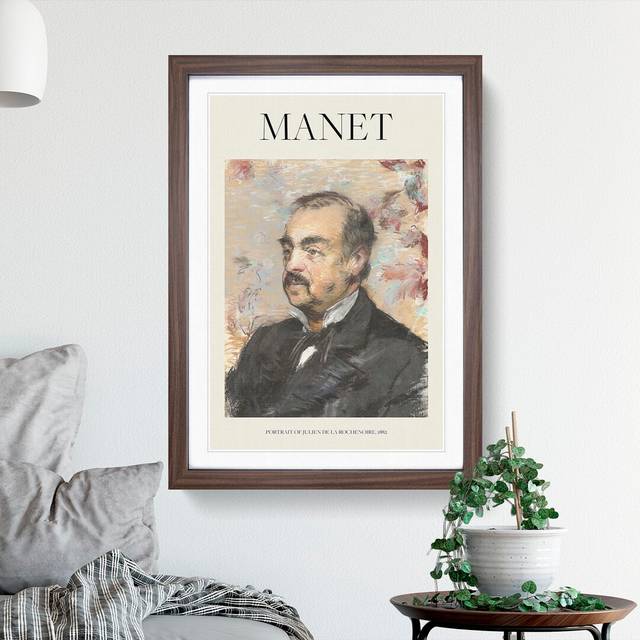 Julien de la Rochenoire by Edouard Manet - Picture Frame Art Prints - Walnut Framed Framed (36cm H x 27cm W x 2cm D)
