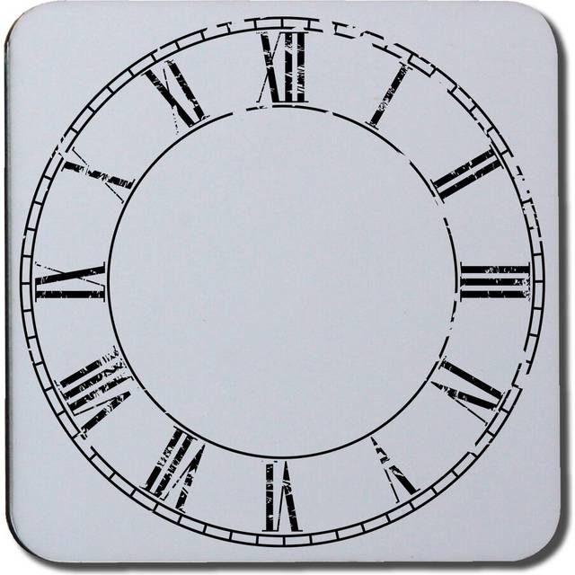 Roman Numeral Clock Coaster - Black (1cm X 9.3cm W X 9.3cm D)