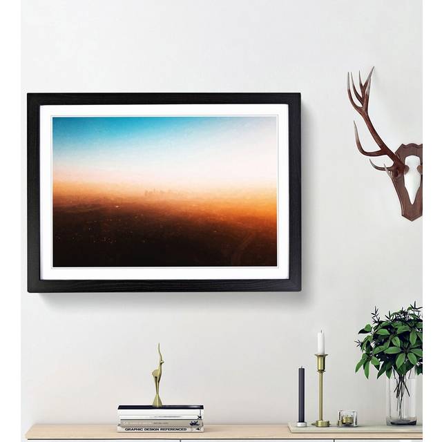 The Downtown Los Angeles Skyline - Picture Frame Graphic Art Print - Black Framed (48cm H x 65cm W x 2cm D)