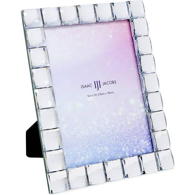 Isaac Jacobs Decorative Sparkling Clear Jewel Picture Frame  Photo Display & Home D?cor (5x7  Clear)