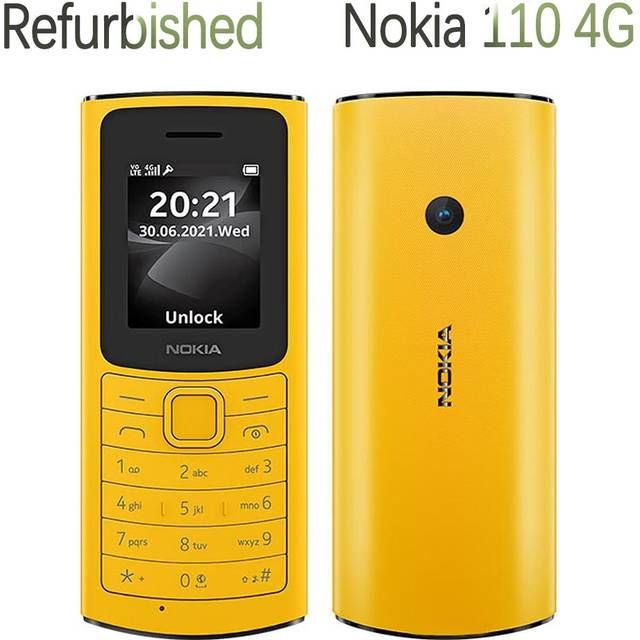 Refurbished Nokia Original Nokia 110 4G  (2021) LTE 4G Mobile Phone 1 Battery 1 Charger yellow
