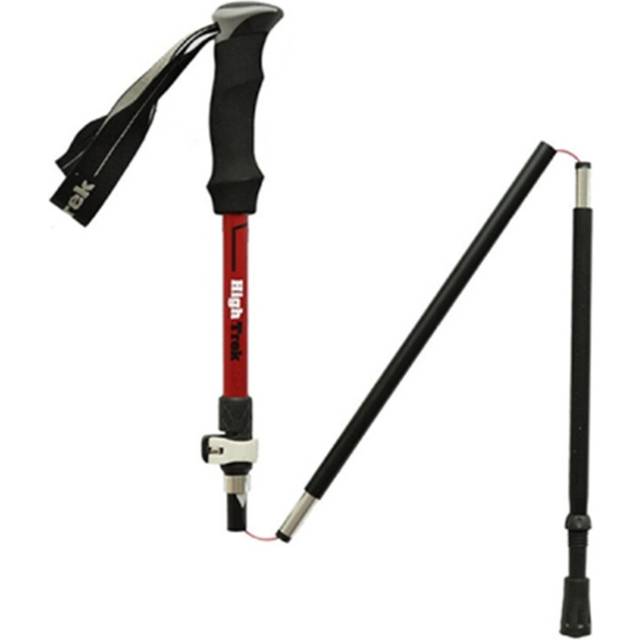 Outdoor Mountaineering Portable Foldable Ultra light Aluminium Alloy Alpenstocks Trekking Poles, Length : 35-125CM (Red)