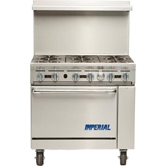 Imperial Six Burner Gas Oven Range with Splashback LPG IR-6-SPLASHBACK